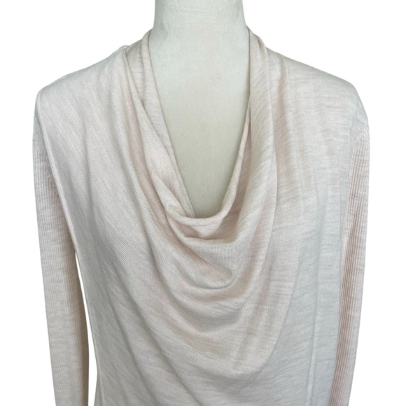 All Saints Drina Ribbed Cardiga Merino Wool Asymmetrical Drape Cardigan Women M - Picture 6 of 11